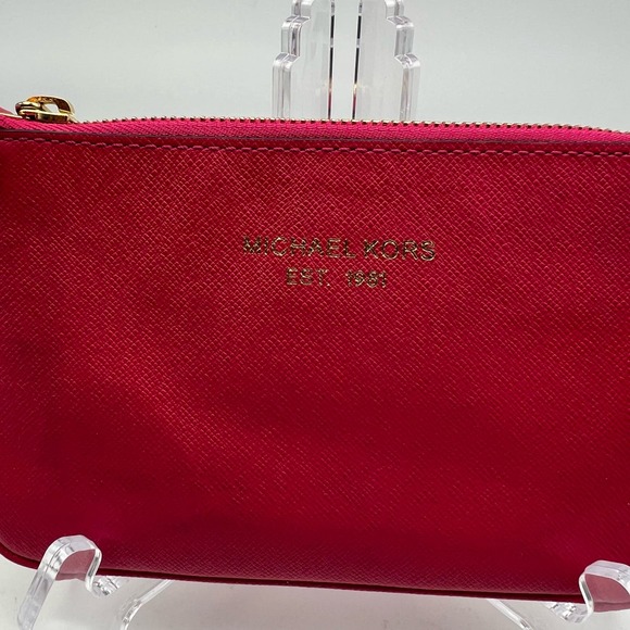Michael Kors Hot Pink Wristlet with Zip Closure Colorful Preppy‎ Designer - Picture 4 of 11